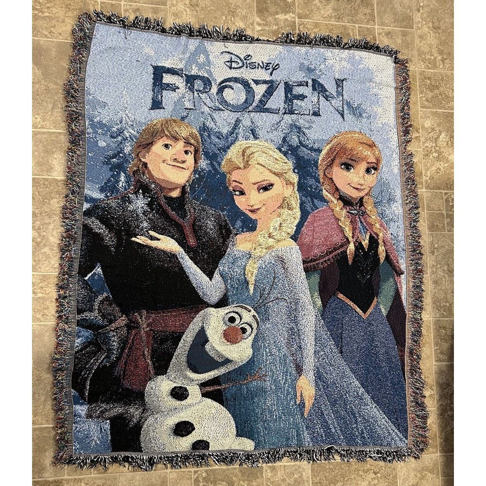 Disney Frozen Throw‎ Woven Tapestry Blanket 48 X 58 Inches